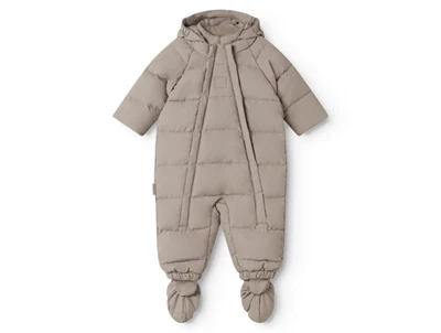 MarMar Oberto baby pufferdragt  moon rock med hætte forfra