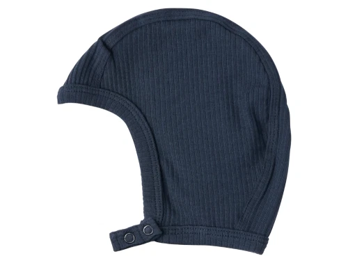 MarMar babyhjelm i mørkeblå rib med trykknap
