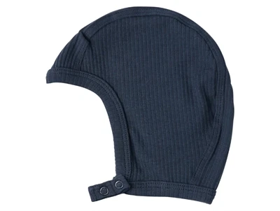 MarMar babyhjelm i mørkeblå rib med trykknap