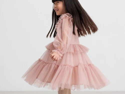 MarMar tylkjole i faded rose med flæser og prikker