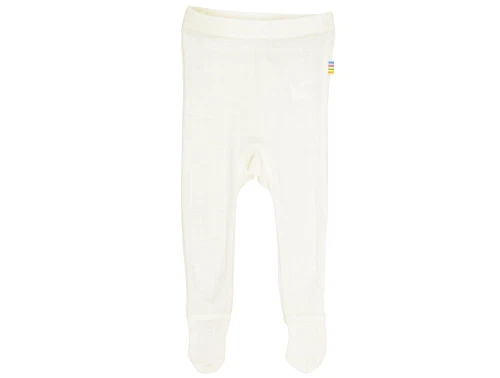 Joha leggings med fod i råhvid i uld og silke