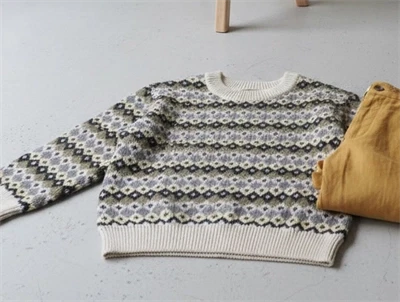 Wheat multi blue pullover Elias bomuld