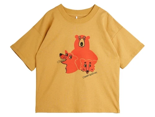 Mini Rodini t-shirt beige med Camp Rodini motiv