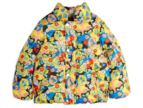 multifarvet citypuffer jakke fra Mini Rodini med blomsterprint