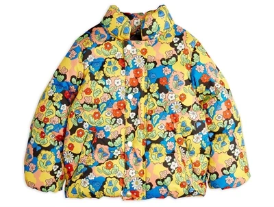 multifarvet citypuffer jakke fra Mini Rodini med blomsterprint