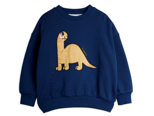 Mini Rodini sweatshirt navy med dinosaur foran