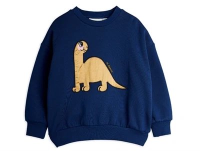 Mini Rodini sweatshirt navy med dinosaur foran
