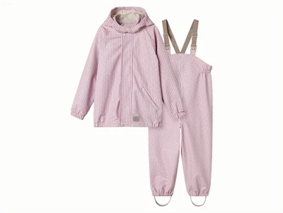 MarMar regnsæt i pink stripe med jakke og regnbukser