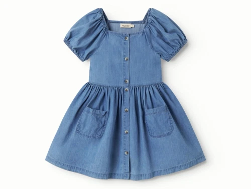 MarMar Davery kjole i blue denim med pufærmer
