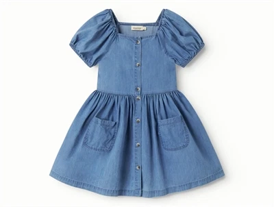 MarMar Davery kjole i blue denim med pufærmer