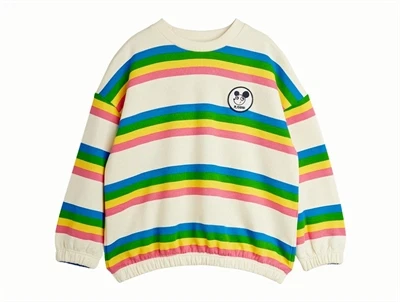 Mini Rodini sweatshirt i multi med farvede striber set forfra