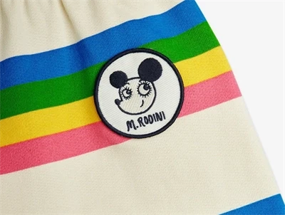 Mini Rodini sweatshorts i multi med striber og broderet motiv