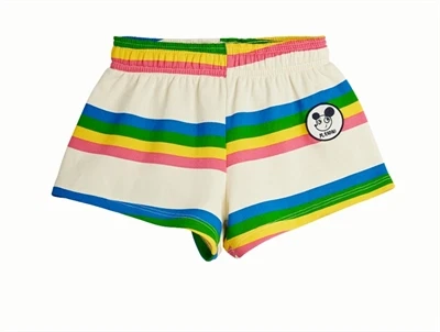 Mini Rodini sweatshorts i multi med striber set forfra