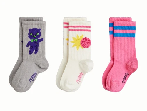 Mini Rodini 3-pak strømper i multi med alienmotiv og striber