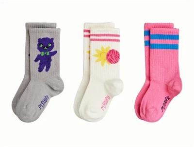 Mini Rodini 3-pak strømper i multi med alienmotiv og striber