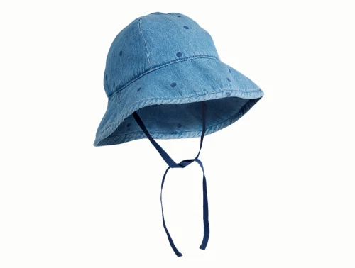 Mini Rodini solhat i blue med prikprint set forfra