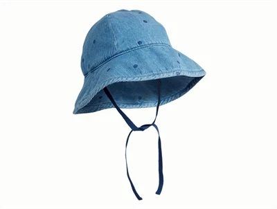 Mini Rodini solhat i blue med prikprint set forfra