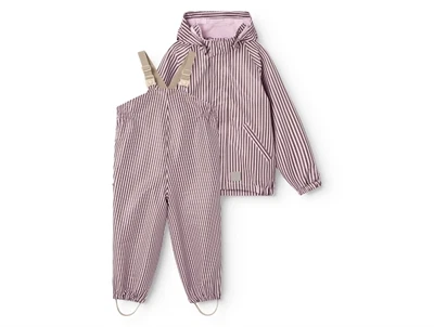 MarMar Oddy regnsæt i pink brown stripes set forfra