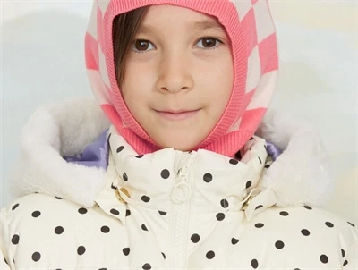 Mini Rodini vinterjakke råhvid med Ritzratz-print
