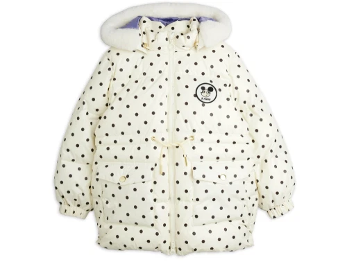 Mini Rodini vinterjakke råhvid med Ritzratz-print
