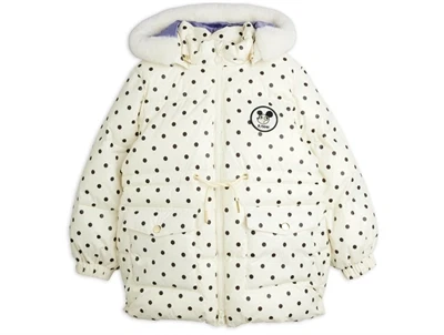 Mini Rodini vinterjakke råhvid med Ritzratz-print