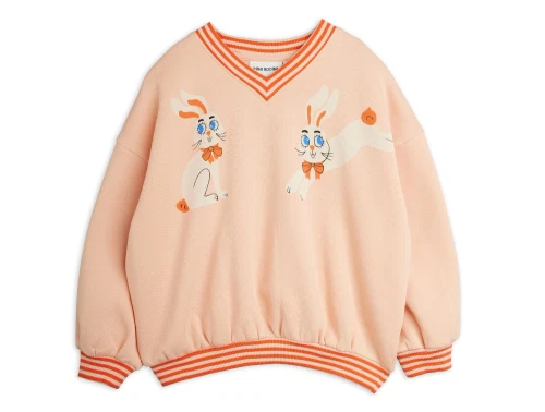 Mini Rodini sweatshirt rosa med kaninprint
