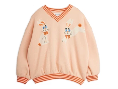Mini Rodini sweatshirt rosa med kaninprint