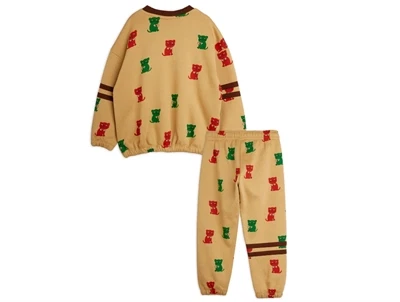 Mini Rodini sweatsæt beige med katteprint
