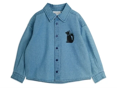 Mini Rodini denimskjorte blå med stinkdyrbroderi