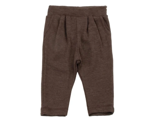Joha bukser mørkebrun i merinould med elastik i taljen