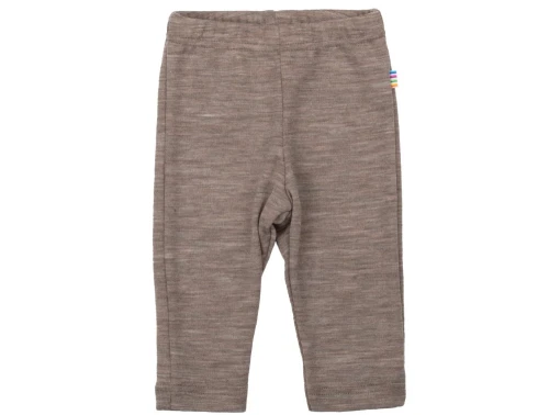 Joha leggings i beige melange merinould og silke med elastik i taljen