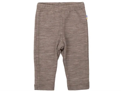 Joha leggings i beige melange merinould og silke med elastik i taljen