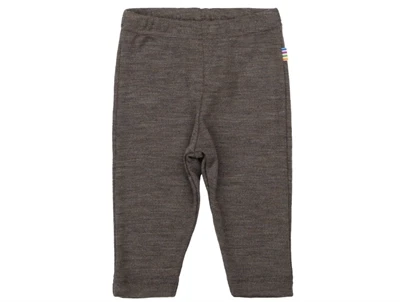 Joha leggings i brun melange merinould og silke med elastik i taljen