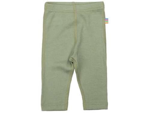 Joha leggings i grøn merinould og silke med elastik i taljen