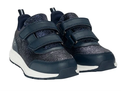 Viking Bouncy Glitter WP sneaker navy med glimmer, velcro og TEX