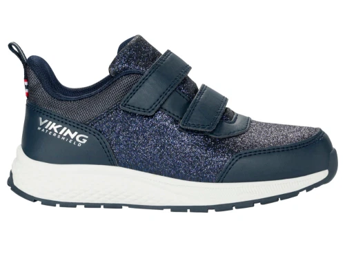 Viking Bouncy Glitter WP sneaker navy med glimmer, velcro og TEX