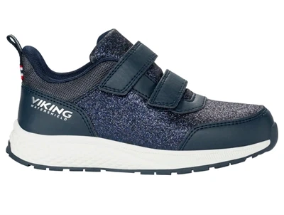 Viking Bouncy Glitter WP sneaker navy med glimmer, velcro og TEX