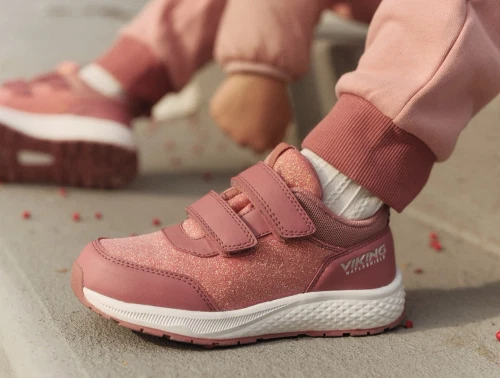 Viking Bouncy Glitter WP sneaker pink med glimmer, velcro og TEX