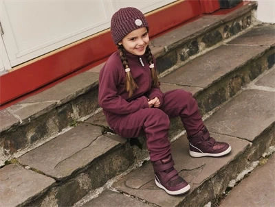 Viking vinterstøvle plum glitter med GORE-TEX på barn