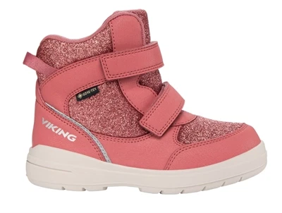 Viking vinterstøvle pink glitter med GORE-TEX set fra siden
