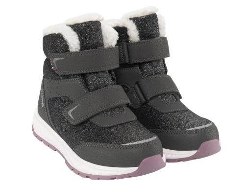 Viking Equip Glitter Warm WP 2V vinterstøvle charcoal/dusty pink med glitter