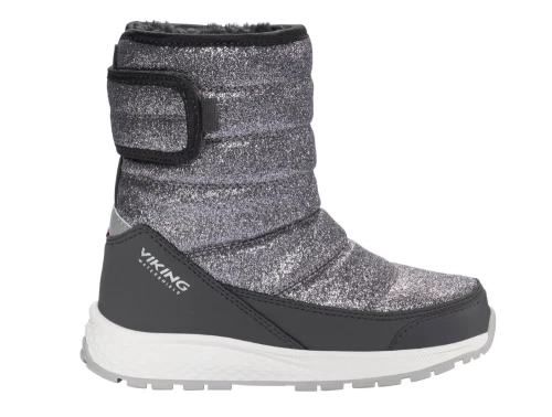 Viking Equip Glitter Warm WP Pull-on vinterstøvle mørkegrå med glitter