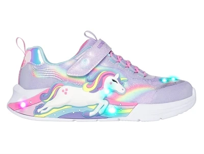 Skechers sneakers lavendel multifarvet med enhjørning og blinklys