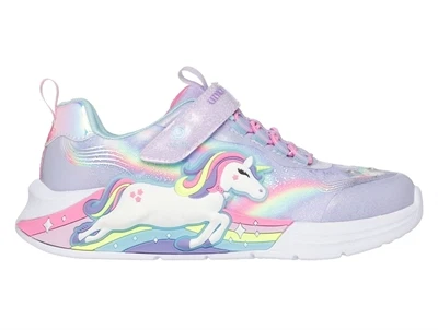 Skechers sneakers lavendel multifarvet med enhjørning og blinklys