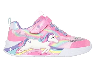 Skechers sneakers pink multifarvet med enhjørning og blinklys