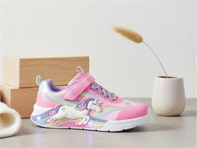 Skechers sneakers pink multifarvet med enhjørning og blinklys