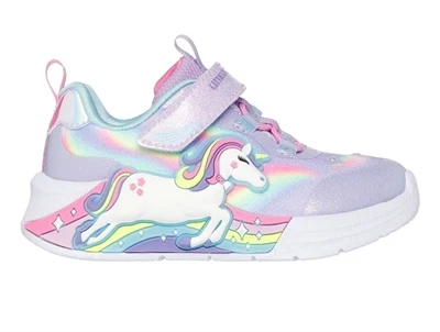 Skechers sneakers lavendel multifarvet med enhjørning og blinklys