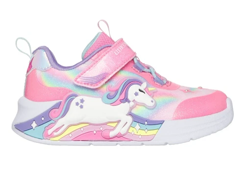 Skechers sneakers pink multifarvet med enhjørning og blinklys