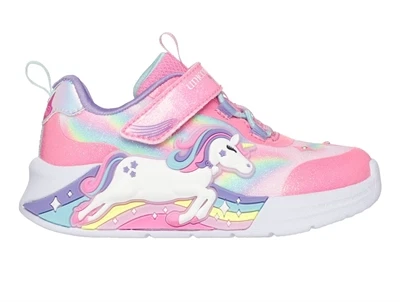 Skechers sneakers pink multifarvet med enhjørning og blinklys