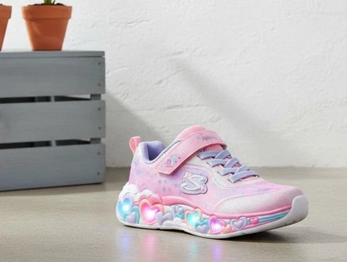 Skechers Eternal Heart Lights sneaker rosa med hjerter og blinklys